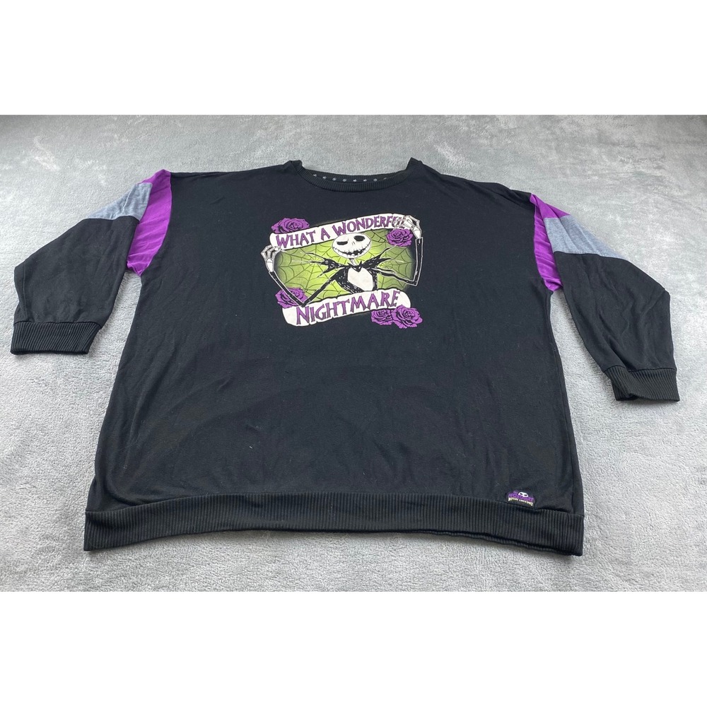 Disney‎ Nightmare Before Christmas Sweatshirt Jack Skellington 3X Purple
